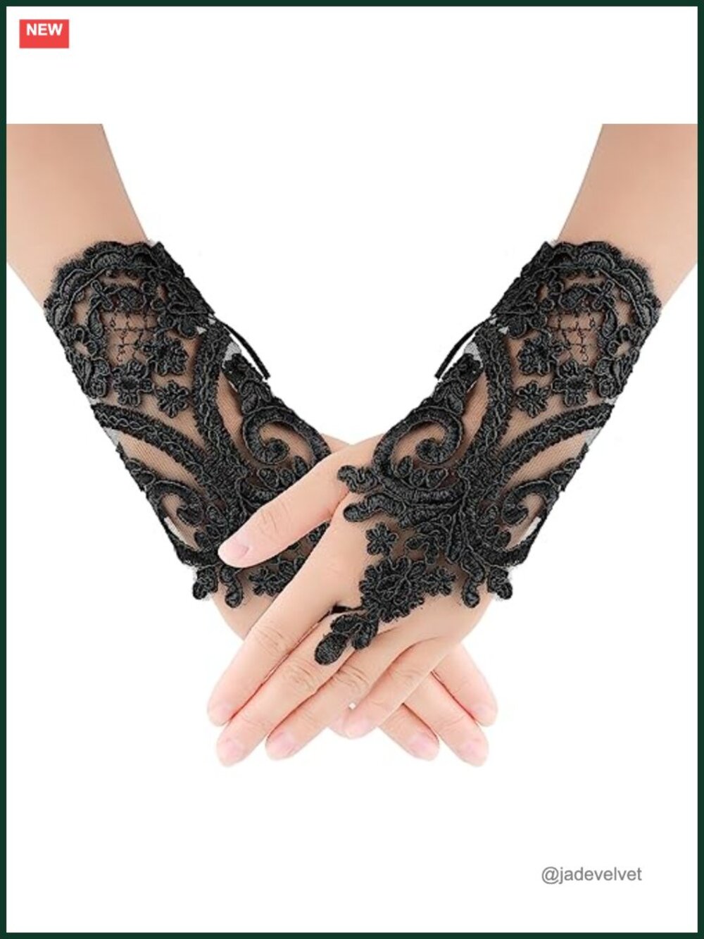 Lace Embroidered Fingerless Gloves Short Tea Party Prom Evening
